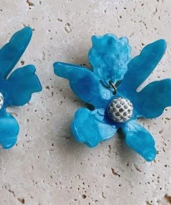 Alamour The Label Luna Teal Flower Statement Earrings 11 Alamour The Label Luna Teal Flower Statement Earrings