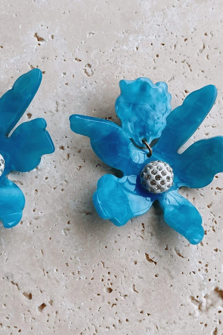 Alamour The Label Luna Teal Flower Statement Earrings 6 Alamour The Label Luna Teal Flower Statement Earrings