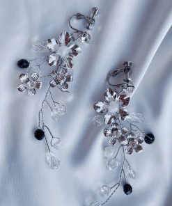 Alamour The Label Destiny Silver Floral Statement Earrings