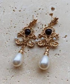 Alamour The Label Seraphina Black Drop Earrings