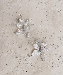 Alamour The Label Luna Clear Flower Statement Earrings