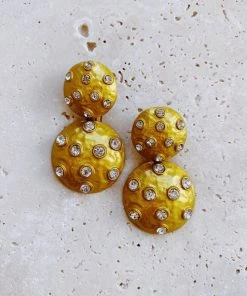 Alamour The Label Qiana Gold Circle Crystal Statement Earrings 10 Alamour The Label Qiana Gold Circle Crystal Statement Earrings