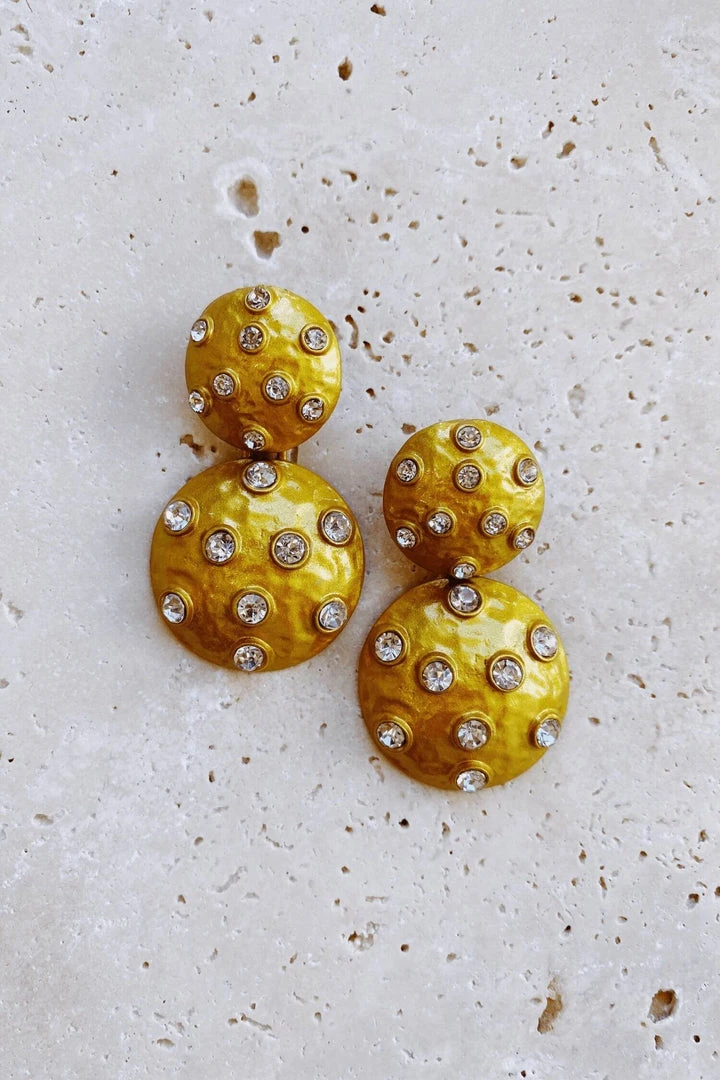 Alamour The Label Qiana Gold Circle Crystal Statement Earrings 5 Alamour The Label Qiana Gold Circle Crystal Statement Earrings