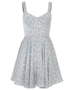 Alamour The Label Lyna Blue Print A-Line Dress DRESSES