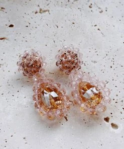 Alamour The Label Davina Pink Drop Statement Earrings