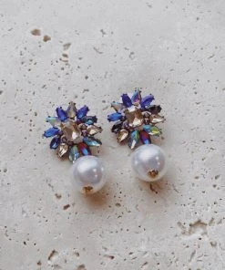 Alamour The Label Saskia Multi Crystal Pearl Earrings