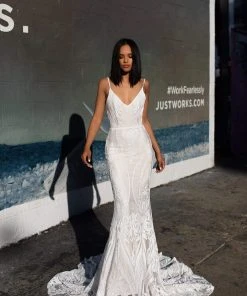 Alamour Made-To-Order Janice Sequins Gown - White