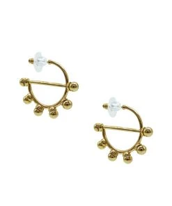 Alamour The Label Davina Studded Hoop Earrings