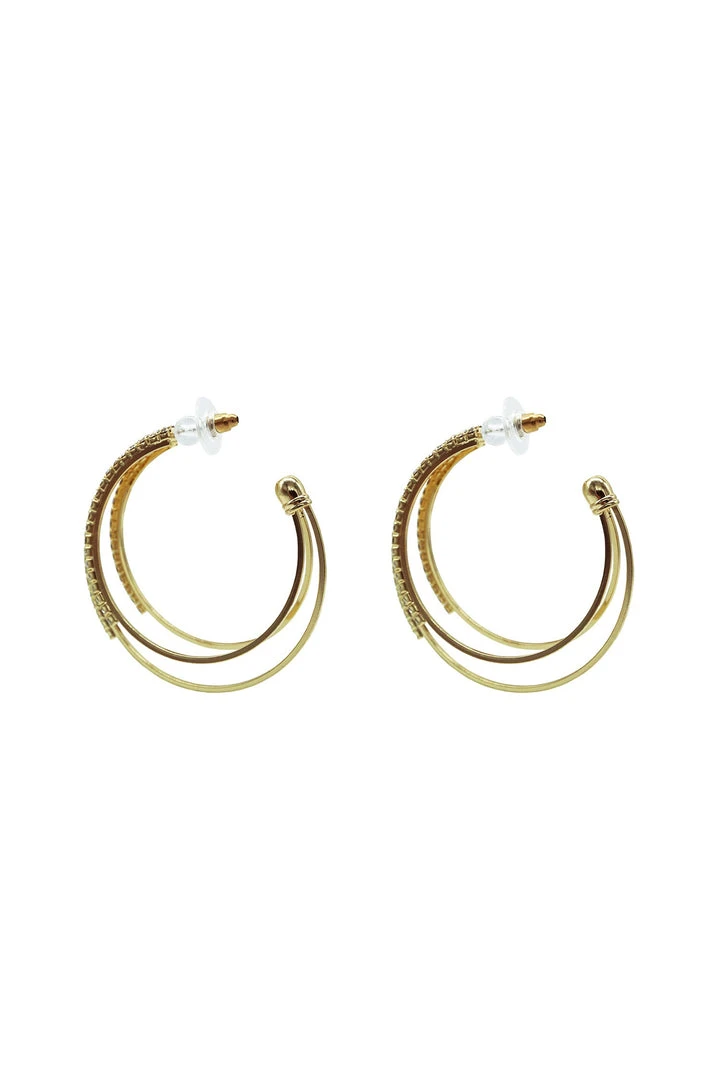 Alamour The Label Alani Gold Diamante Hoop Earrings 3 Alamour The Label Alani Gold Diamante Hoop Earrings