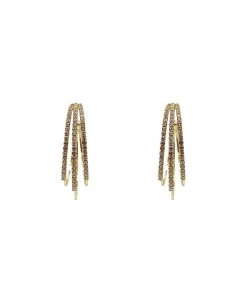 Alamour The Label Alani Gold Diamante Hoop Earrings