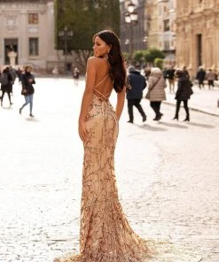 Alamour Made-To-Order Agata Sequin Gown - Gold Made-To-Order Gowns