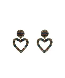 Alamour The Label Zaniya Multi Coloured Heart Earrings