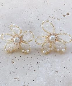Alamour The Label Earrings Amour Flower Pearl Studs