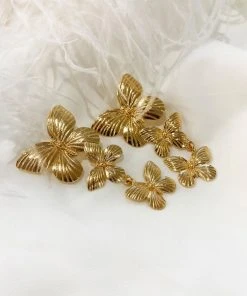 Alamour The Label Lolita Gold Butterfly Drop Earrings