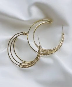 Alamour The Label Alani Gold Diamante Hoop Earrings 11 Alamour The Label Alani Gold Diamante Hoop Earrings
