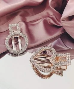 Alamour The Label Hair Accessories Rose Gold Crystal Heart Clip