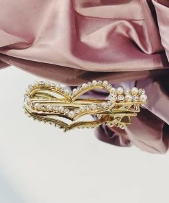 Alamour The Label Hair Accessories Gold Diamante Pearl Heart Hair Clip 6 Alamour The Label Hair Accessories Gold Diamante Pearl Heart Hair Clip