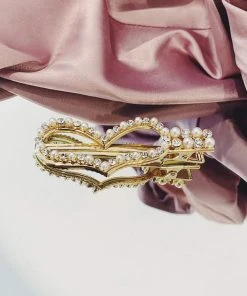 Alamour The Label Hair Accessories Gold Diamante Pearl Heart Hair Clip 7 Alamour The Label Hair Accessories Gold Diamante Pearl Heart Hair Clip