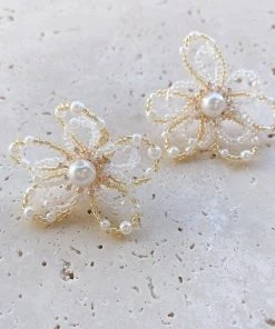 Alamour The Label Earrings Amour Flower Pearl Studs