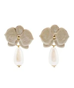Alamour The Label NEW ARRIVALS Mia Flower Stud With Pearl Drop Earrings