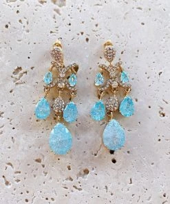 Alamour The Label Yoven Baby Blue Drop Earrings