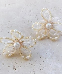 Alamour The Label Earrings Amour Flower Pearl Studs