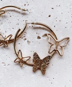 Alamour The Label Andrey Butterfly Big Hoop Earrings