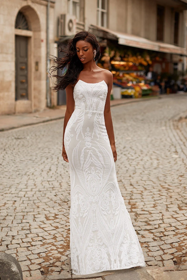 Alamour Made-To-Order Ramira - White PROM & FORMAL 1 Alamour Made-To-Order Ramira - White PROM & FORMAL