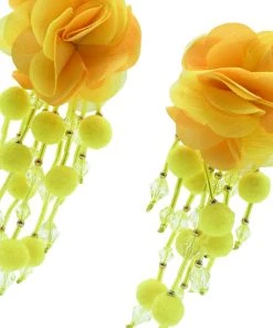 Alamour The Label Shailee Yellow Flower Drop Earrings