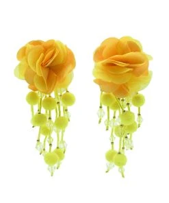 Alamour The Label Shailee Yellow Flower Drop Earrings