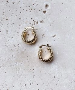 Alamour The Label Jayda Textured Hoop Earrings