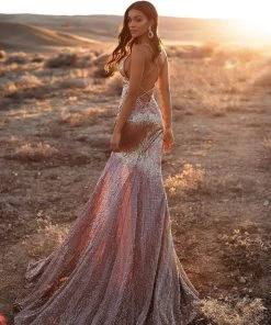 Alamour Made-To-Order Yoven Sequin Gown - Rose Gold