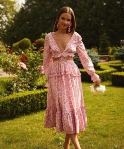 Alamour The Label Melina Long Sleeve Cut Out Dress DRESSES