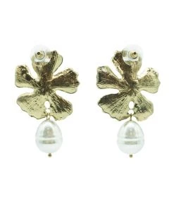 Alamour The Label Maria Yellow Pearl Drop Earrings