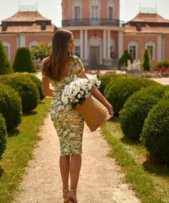 Alamour The Label DRESSES Fleur Midi Short Sleeve Dress