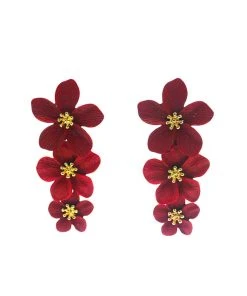 Alamour The Label Carola Red Multi Flower Earrings