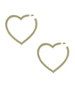 Alamour The Label Gaia Gold Crystal Heart Hoop Earrings
