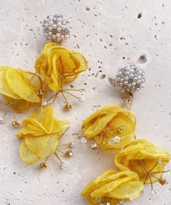 Alamour The Label Emilita Yellow Petal Earrings