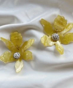 Alamour The Label Luna Yellow Flower Earrings