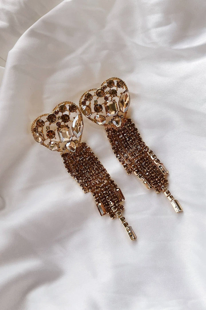 Alamour The Label Jules Bronze Statement Heart Drop Earrings 6 Alamour The Label Jules Bronze Statement Heart Drop Earrings