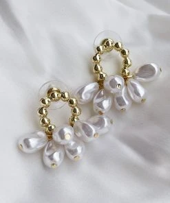 Alamour The Label Agnes Pearl Drop Earrings With Gold Details