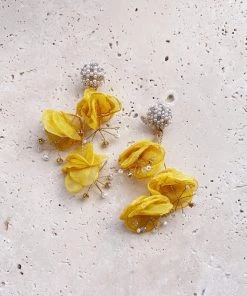 Alamour The Label Emilita Yellow Petal Earrings