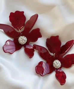 Alamour The Label Luna Burgundy Flower Earrings 11 Alamour The Label Luna Burgundy Flower Earrings