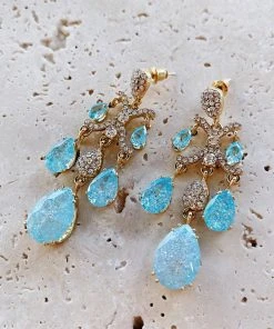 Alamour The Label Yoven Baby Blue Drop Earrings
