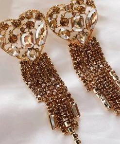 Alamour The Label Jules Bronze Statement Heart Drop Earrings 9 Alamour The Label Jules Bronze Statement Heart Drop Earrings