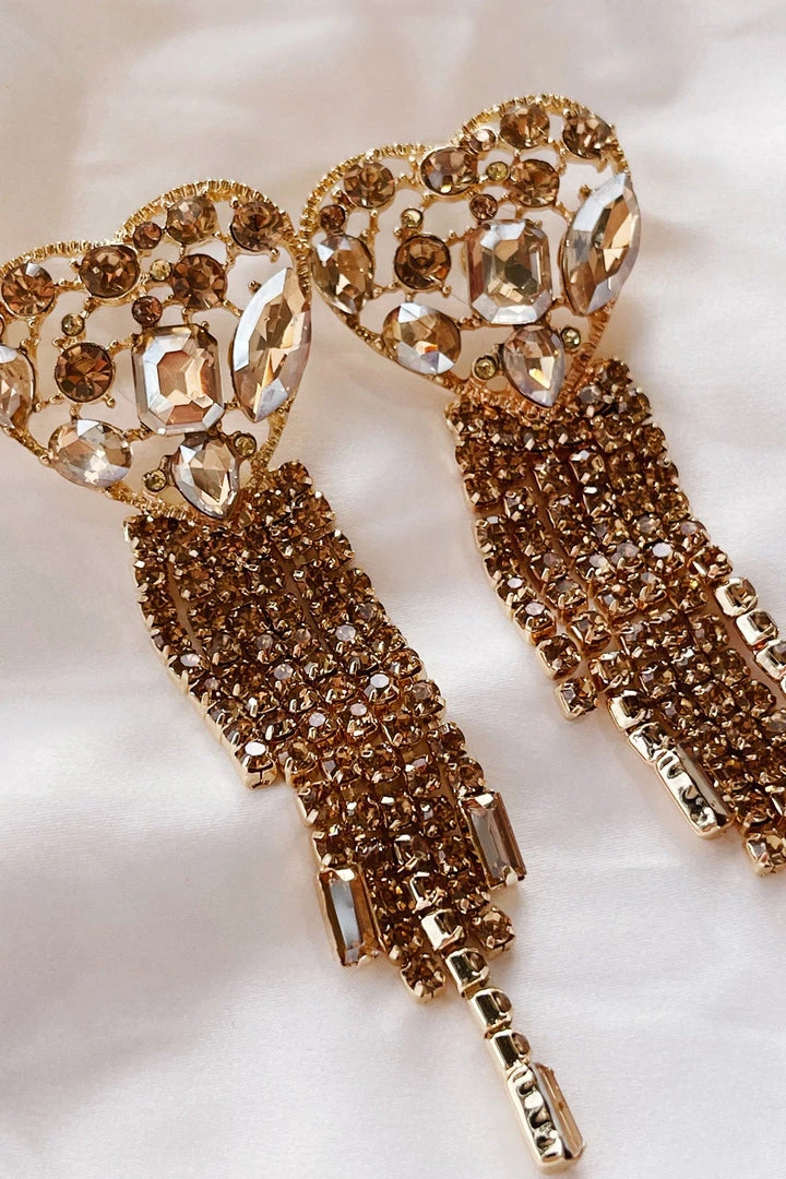 Alamour The Label Jules Bronze Statement Heart Drop Earrings 4 Alamour The Label Jules Bronze Statement Heart Drop Earrings