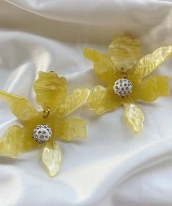 Alamour The Label Luna Yellow Flower Earrings
