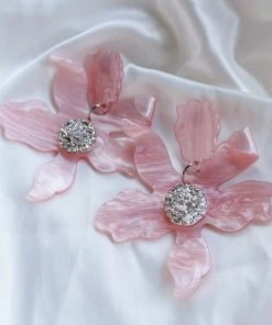 Alamour The Label Luna Pink Flower Statement Earrings