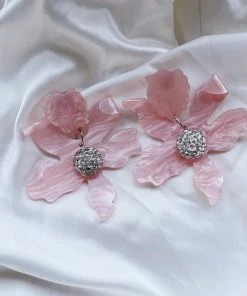 Alamour The Label Luna Pink Flower Statement Earrings