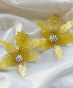 Alamour The Label Luna Yellow Flower Earrings